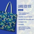 thumbnail image 3 of Lilly Pulitzer Blue and Green Large Eco Tote, Market Shopper Bag, Oversize Reusable Grocery Tote with Comfortable Shoulder Straps, 13.5" x 14", (The Hottest Spot Navy), 3 of 5