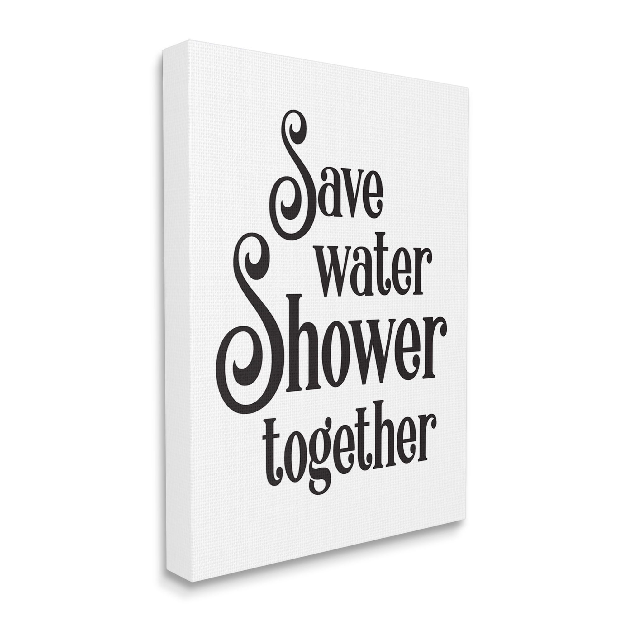 Stupell Industries Shower Together Humorous Bathroom Typography Casual Sign Graphic Art Gallery Wrapped Canvas Print Wall Art, Design by Lettered and Lined