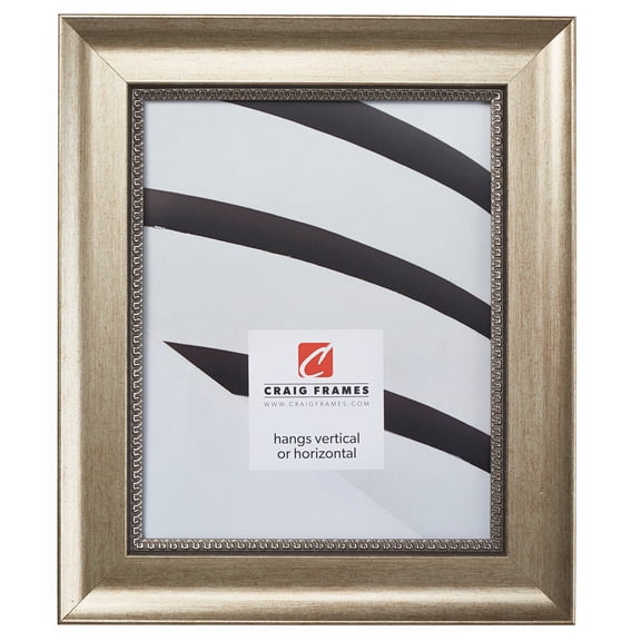 Craig Frames Annesbury, 14x20 inch Picture Frame, Queen Ann Antique Silver