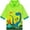 Green Dinosaur, variant on Puddle Play Kids Lightweight Rain Outwear Slicker, Hooded and Waterproof - Light Blue Garden and Butterfly Design Jacket - Size 2-3 Years