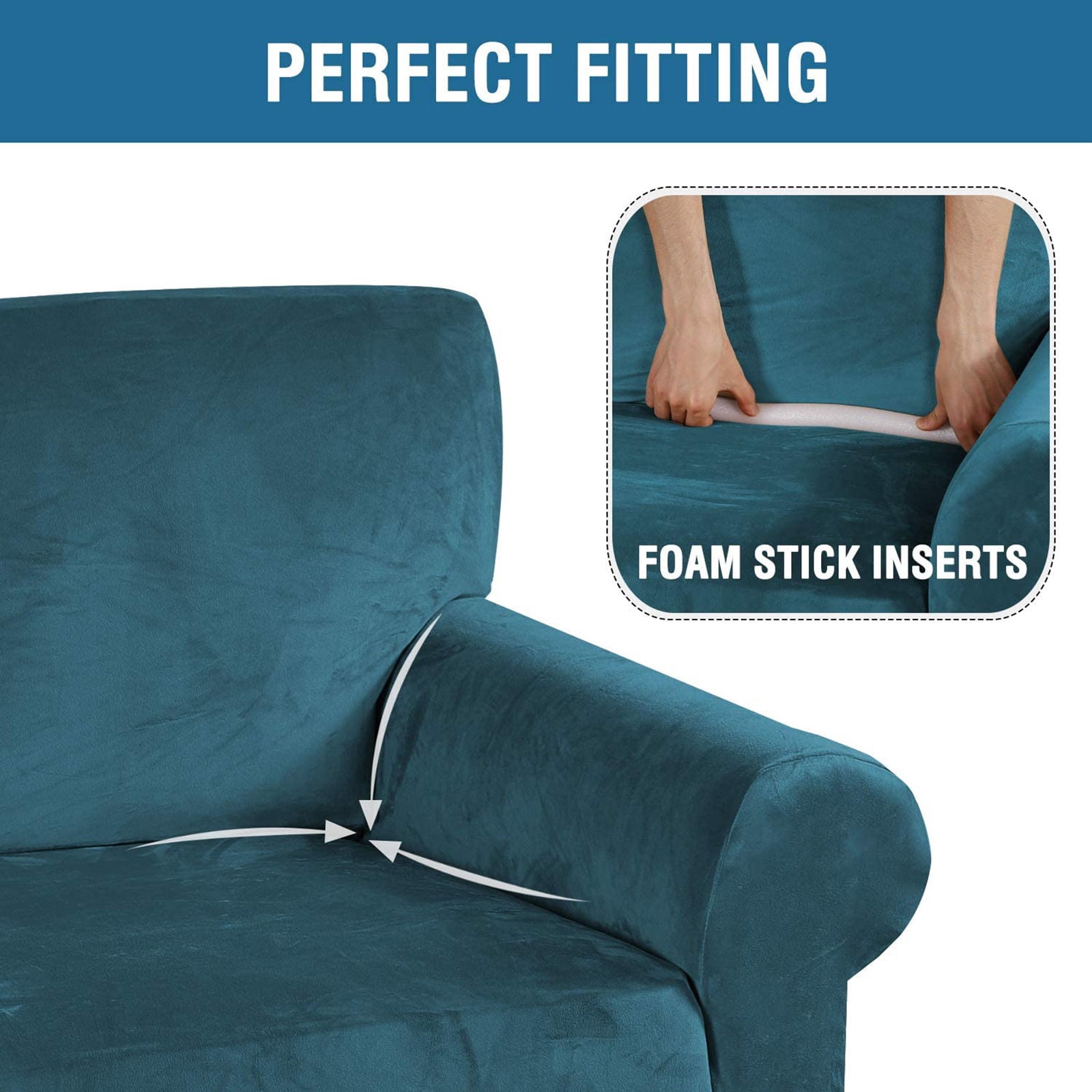 Stretch Velvet Sofa Slipcover,Non Slip Sofa Cover Washable Couch Cover