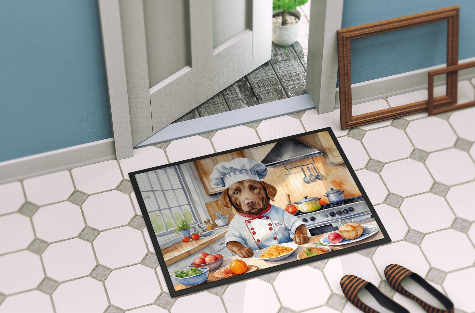 Chesapeake Bay Retriever The Chef Doormat 36 in x 24 in
