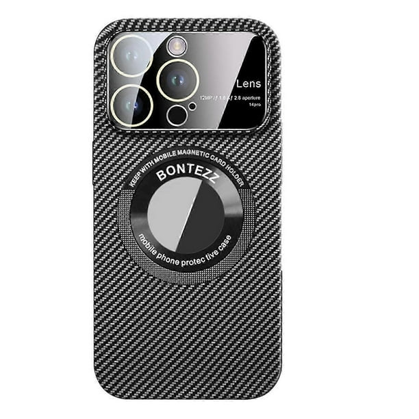 Carbon Fiber Large Window Case for iPhone 15 Pro Max/ 15 Ultra , Big Vision Magnetic Phone Case for iPhone 15 Pro Max/ 15 Ultra