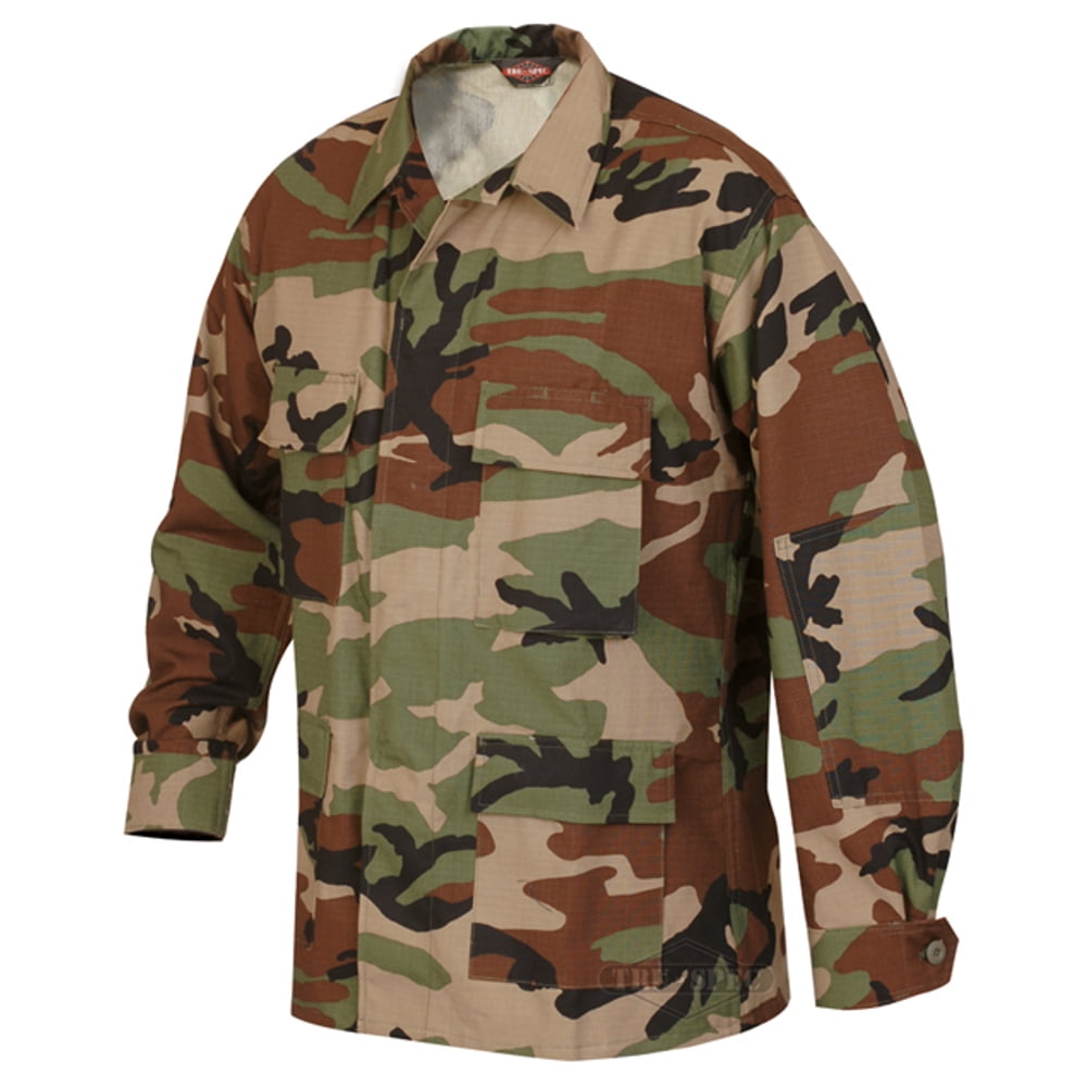 実物 TRU-SPEC BDU Tru-Spec 100% Cotton Rip-Stop Battle Coats (BDU) Woodland X