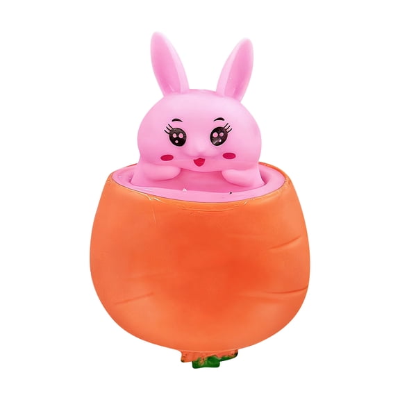 2026 Edition Pop-Out Bunny Carrot Squeeze, Hidden Animal Fidget Squeeze Hand-Pinching Sensory Toys, Soft Squeeze Decompression Dough for Adults