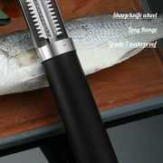 Electric Fish Scaler Remover Rechargeable Stainless Steel Blade Powerful Automatic Fish Skin Scraper Handheld Cordless Easy Clean for Kitchen Restaurant Market White