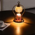 thumbnail image 2 of Lámpara de cera derretida de vidrio Retro, calentador de velas regulable, decoración de dormitorio, lámpara de mesa, lámpara de fusión de velas de temporización, luz de atmósfera, 2 of 3