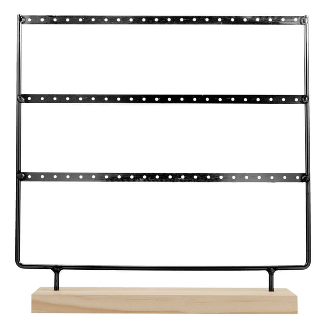 1Pcs Earrings Organizer Jewelry Display Stand Iron Wood Multi Layered Rack for Home and Store Use
