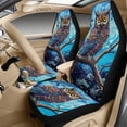 thumbnail image 3 of Xixirimido Breathable Car Seat Cover Set of 5 PU Leather Front Seats with Seat Belt & Console Covers Universal Fit Automotive Accessories, Owl Branches Blue Sky, 3 of 8