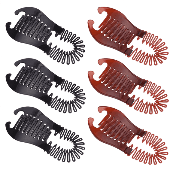 6-Pack Hair Combs, Portable and Lightweight with Smooth and Durable Teeth, Ideal for Women's Updo Hairstyles, Daily Styling and Party Use