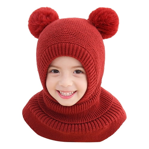 Acquista Balaclava Baby Hat Scarf Plush Windproof Beanies Winter Infant  Stuffs Boys Girls