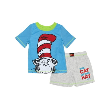 Dr. Seuss Cat in the hat t-shirt & shorts, 2pc pajama set (toddler boys)
