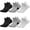 black,white gray, variant on 6 Pack Men's Ankle Socks with Cushion, Sport Athletic Running Socks