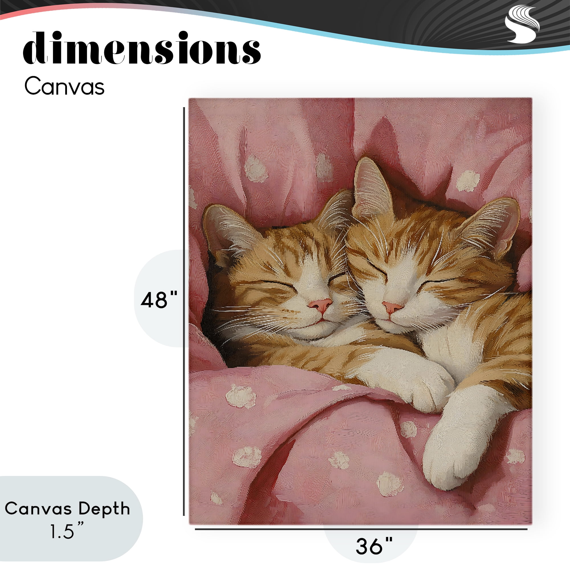 Stupell Industries Sleeping Orange Cats Embrace Canvas Wall Art, design by The Prints Vibe
