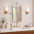 thumbnail image 2 of Niveal 24" x 36" Rounded Corner Mirror, Rectangular Aluminum Framed Wall Mirror Matte Green, Vanity Mirror for Bedroom,Bathroom,Living Room, 2 of 12