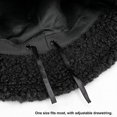 thumbnail image 3 of Sombrero de cubo de piel de invierno para mujeres y hombres, sombreros de cubo cálidos y esponjosos (negro), 3 of 5