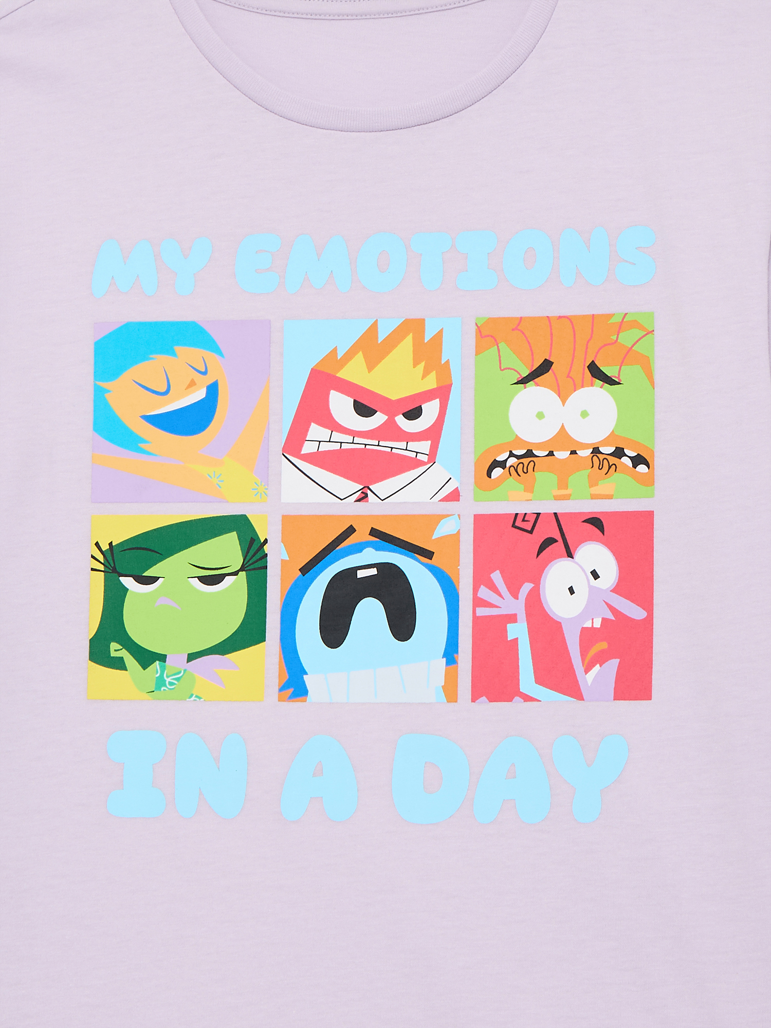 Inside Out 2 Girls Emotions Graphic Tee with Short Sleeves, Sizes 4-18