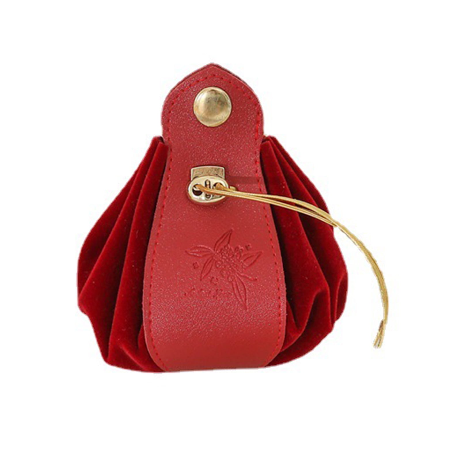VEAREAR Gift Bag Drawstring Flannelette Texture Buckle Closure Portable  Decor Gift Giving Widely Used Faux Leather Party Candy Pouch Wedding  Ornament 