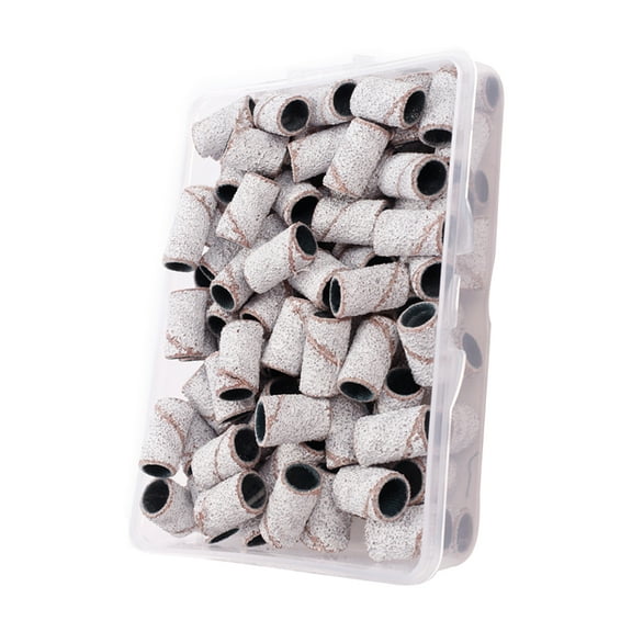 100Pcs Sanding Bands 1Pc Nail Sanding Drum Removes Hard Gel Nail Polishing Tool