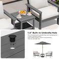 thumbnail image 5 of SERWALL 6-Piece Outdoor Patio Conversation Set, HDPE Modular Sofa Set for Porch, Deck & Backyard, All-Weather Patio Furniture, Gray Frame with Beige Cushions, 5 of 6