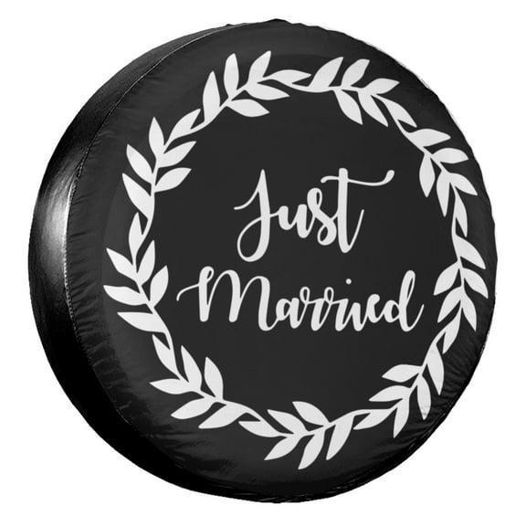 KAKALAD Just Married Spare Tire Cover Weatherproof Universal Vehicle Accessories 14 Inch