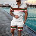 thumbnail image 1 of Vedolay Summer Short Sets Men's 2 Piece Outfits Short Sleeve Crew Neck T-Shirt and Shorts Sets,White 6XL, 1 of 3