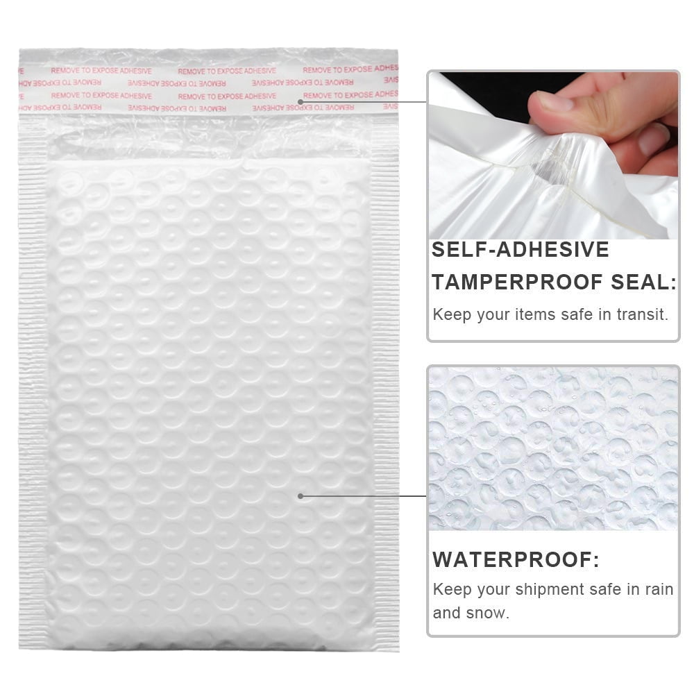 25/50/100Pc Poly Bubble Mailers Shipping Padded Envelopes Self Seal White All Size