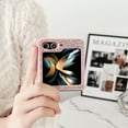 thumbnail image 2 of Allytech for Galaxy Z Flip 4 Case Glitter, Bling Rhinestone Slim Fit Shell Shockproof Bumper Anti-Scratch TPU Rugged Phone Case Cover for Samsung Galaxy Z Flip 4 - Pink, 2 of 3
