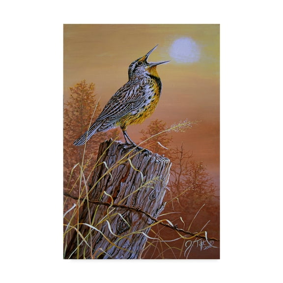 Trademark Fine Art 'Meadowlark Painting' Canvas Art by Jeff Tift
