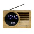 thumbnail image 2 of Reloj LED de bambú, radio FM, despertador electrónico, pantalla de temperatura, 2 of 5