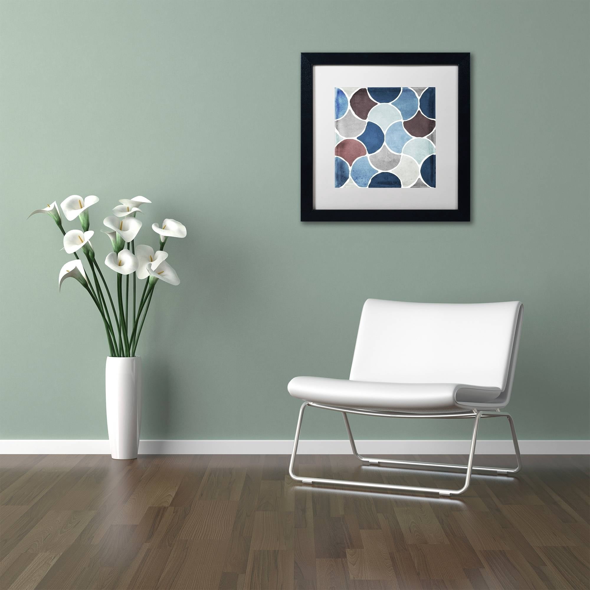 Trademark Fine Art "Moroccan Blues II" Canvas Art by Color Bakery White Matte, Black Frame