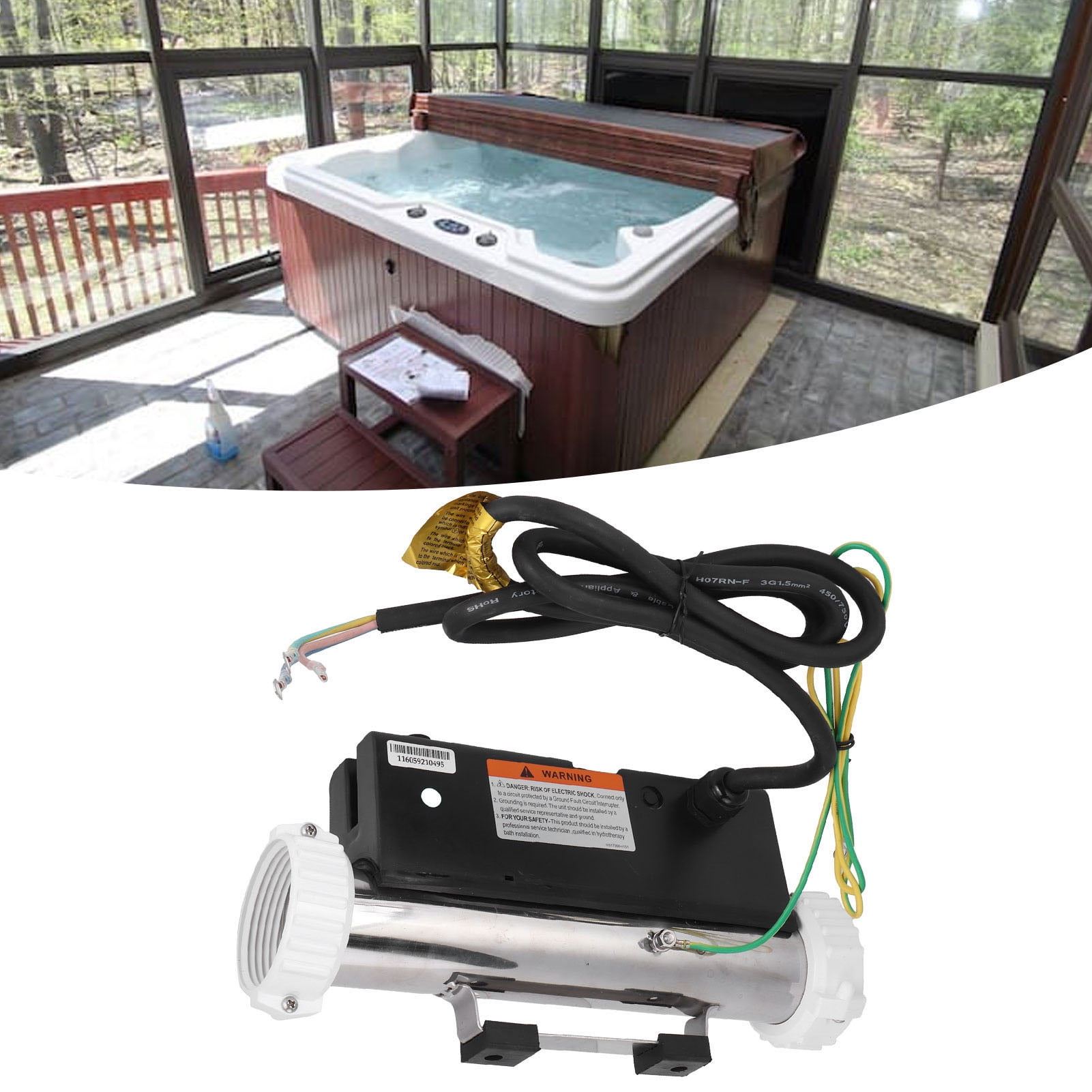 Bath Heater, 2KW Massage Bathtub Heater Bath Tub Circulating