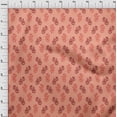 thumbnail image 3 of oneOone Cotton Cambric Peach Fabric Floral Block Sewing Material Print Fabric By The Yard 56 Inch Wide, 3 of 4
