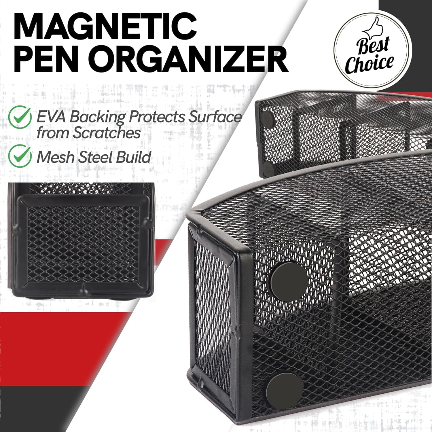 ABPETE Heavy Duty Magnetic Storage Holder,5 Slots Magnetic Marker Storage Rack,10inch Large Magnetic Pen Holder for Whiteboard,Locker,Workshop(1 Pack)
