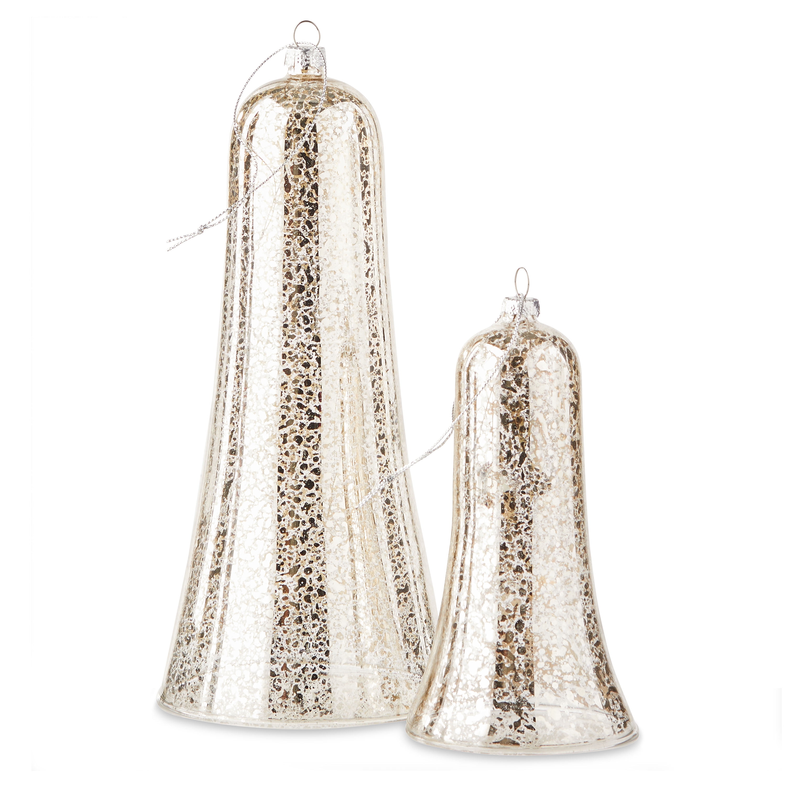 Holiday Time Set Of 2 Glass Bell