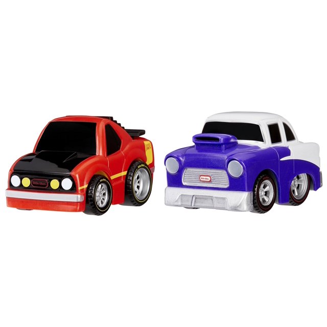 Little Tikes Crazy Fast Cars, 2 unidades (paquete de 1), vehículos de juguete con retroceso con temática de Muscle Movers, vehículos de juguete con retroceso que alcanzan hasta 50 pies