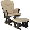 Shermag Combo Glider/Ottoman, Espresso/Beige Perle