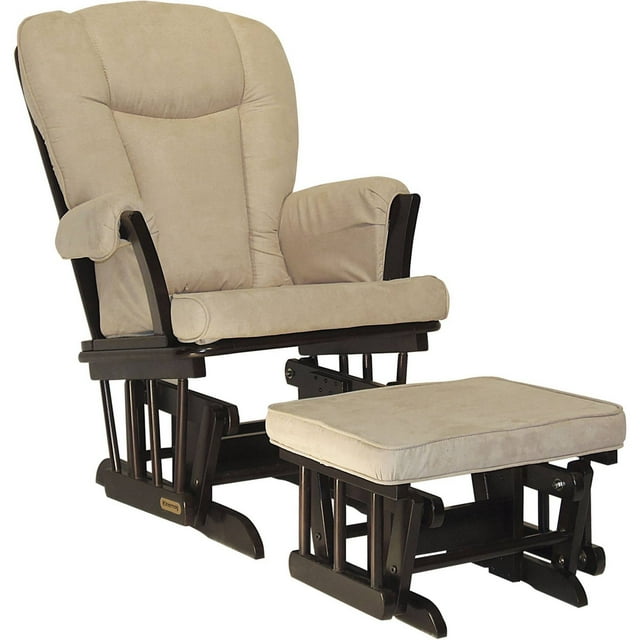 Shermag Combo Glider/Ottoman, Espresso/Beige Perle
