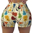thumbnail image 2 of Uemuo Different Kind Of Guitars Pattern Women Workout Impact Shorts Scrunch Butt Lifting Gym Shorts Seamless Booty Biker Shorts-Large, 2 of 8