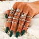thumbnail image 2 of Azul 15pcs/Set Por encima de la pila Anillos Set Vintage Mujeres Bohemia Anillos de Plata Anillos, 2 of 8
