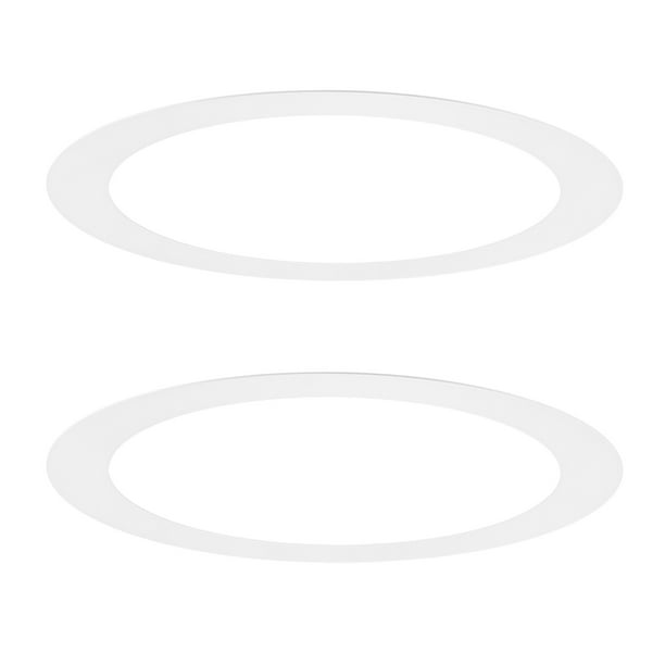 Uxcell Paquete de 2 Anillos Goof para Luces Empotradas de 6", 5.7" ID 7.3" OD Anillo de Recorte de Acero Duradero Montaje Flush Blanco