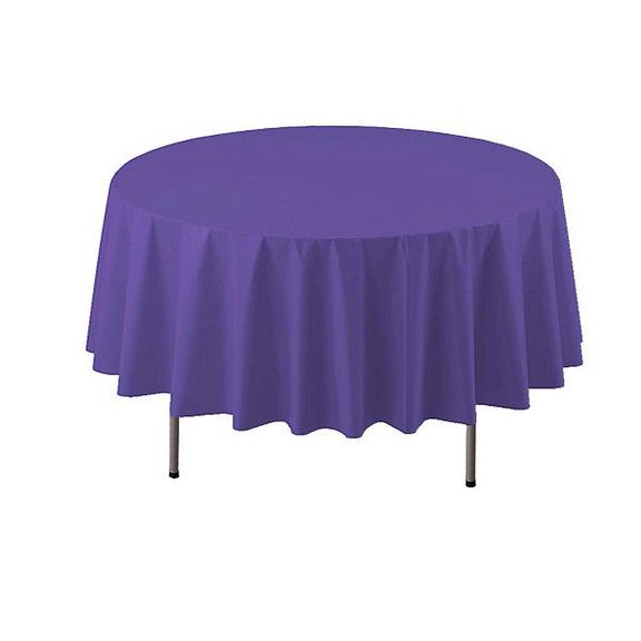 1 - Party Essentials 84" Round Valumost Table Covers - Royal Purple