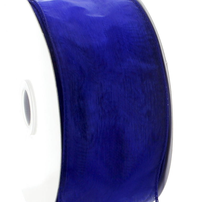 50yds/roll 10mm Organza Royal Blue Ribbon For Gift Wrapping