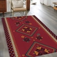 thumbnail image 2 of Vintage Red Bohemian Texture Area Rugs 4x6 ft National Ethnic Tribe Abstract Geometric Washable Rug Non Slip Indoor Carpet Absorbent Floor Mat for Living Room Bedroom Dining Room, 2 of 9