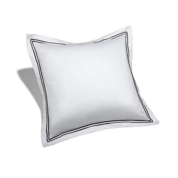 400TC Cotton Sateen Hotel Stitch Sham - European 26 x 26 inches, plus the 2-inch flange Double Embroidery Border
