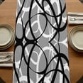 thumbnail image 5 of Table Runners 72 Inches Long Dress Scarves, Grey Geometric Farmhouse Kitchen Table Runner, Coffee Tablerunners, Retro Black White Abstract Striped Lines 14x72 Inch, 5 of 9