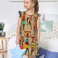 thumbnail image 4 of Fotbe Dancing African Women Vestido de Dormir para Niñas de 3 a 10 Años, Mangas Cortas, Estilo Princesa, Pijama Camisón con Mangas Voladas-Large, 4 of 6
