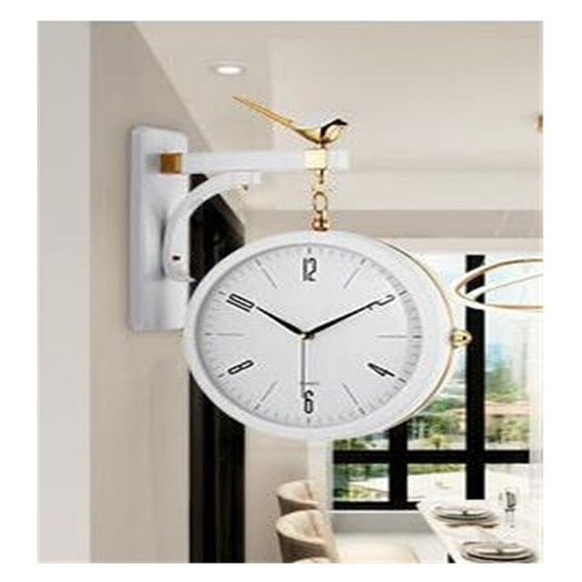 Décoration de Salon Horloge Murale Rotative 3D Résine Double Face Horloge Murale Silencieuse pour Jardin Décoration Intérieure Extérieure Salon, Largement Utilisé