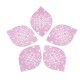 thumbnail image 1 of 10 colgantes de hojas de acero inoxidable 430 con filigrana y adornos de metal grabados en color rosa perla., 1 of 2