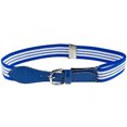 thumbnail image 1 of Kids Elastic Adjustable Belt with Leather Closure - Royal Striped With Royal Leather, 1 of 4